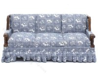 (image for) Vintage Miniature Walnut and Blue Floral Couch