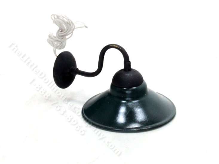 (image for) Miniature Dark Green Wall Light for Dollhouses - Small Black