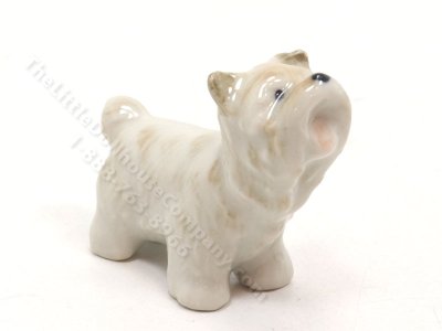(image for) Miniature Porcelain West Highland Terrier Dog Statuette for Dollhouses