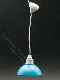 (image for) Miniature 12V Plug In Blue Dome Ceiling Light for Dollhouses