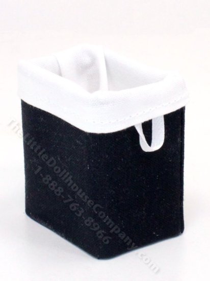 (image for) Miniature Black Clothes Hamper for Dollhouses