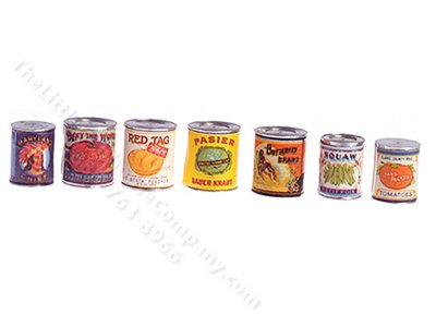 (image for) Miniature Assorted Vintage Canned Food (Set of 6)