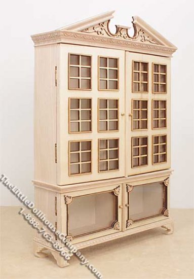 (image for) Miniature Unfinished Oak China/Dutch Baby Cabinet for Dollhouses