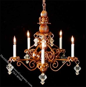 (image for) Dollhouse Scale Model Bronze Bluette Chandelier