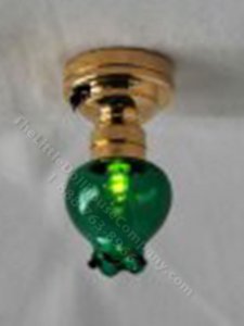(image for) Miniature Battery Operated Green Chelsea Ceiling Light