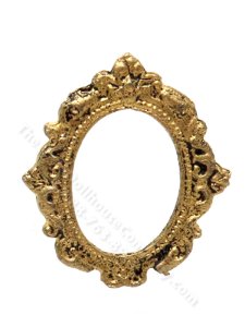(image for) Miniature Ornate Oval Gold Picture Frame for Dollhouses