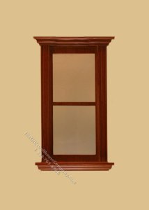(image for) Dollhouse 1/2 Scale Model Traditional Pediment Window - Walnut