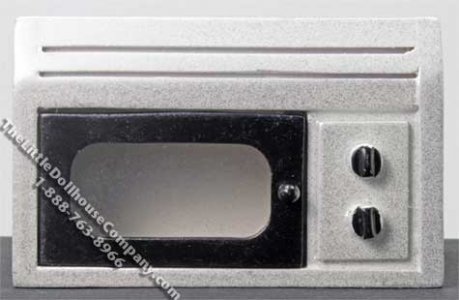 (image for) Dollhouse Scale Model Silver Microwave