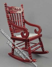 (image for) Miniature Mahogany Finish Rocking Chair for Dollhouses