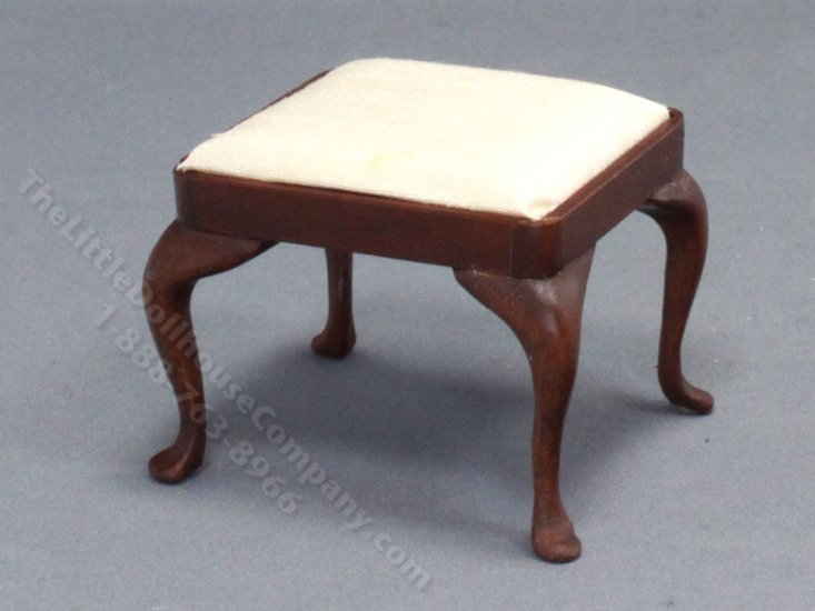 (image for) Vintage Handmade Upholstered Ottoman for Dollhouses
