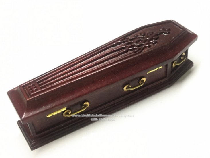 (image for) Solid top Coffin- Mahogany - 1/2 Scale