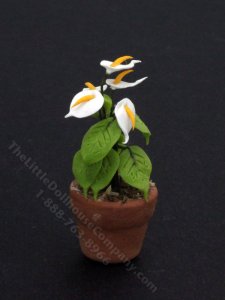 (image for) Miniature Peace Lily in a Pot for Dollhouses