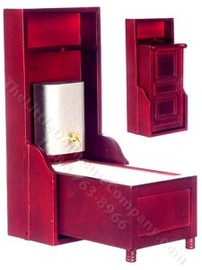 (image for) Miniature Victorian Mahogany Murphy Bathtub for Dollhouses