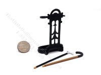 (image for) Miniature Hallway/Umbrella Stand with Canes Set for Dollhouses - Black