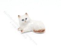 (image for) Miniature Laying Down Siamese Cat Statuette for Dollhouses