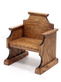 (image for) Miniature Oak Bench for Dollhouses