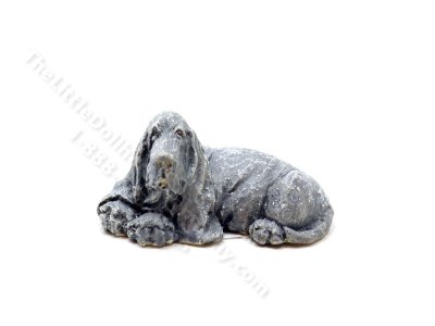 (image for) Miniature Basset Hound Dog For Dollhouses - Grey