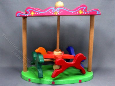 (image for) Miniature Wooden Carousel for Dollhouses