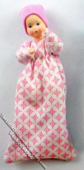 (image for) Baby Flexible Doll in Sleeping Bag by Erna Meyer for Dollhouses