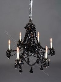 (image for) Dollhouse Miniature 12V Lilith Black Crystal Chandelier
