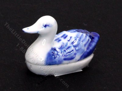 (image for) Miniature Porcelain Duck Dish for Dollhouses