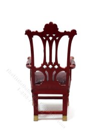 (image for) Dining Chair Mahogany with Red Leather Cushion Seat