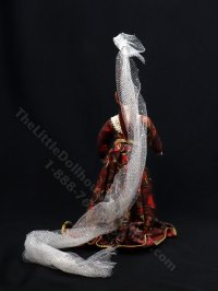 (image for) Miniature Handcrafted Vintage Medieval Woman in Red Hennin