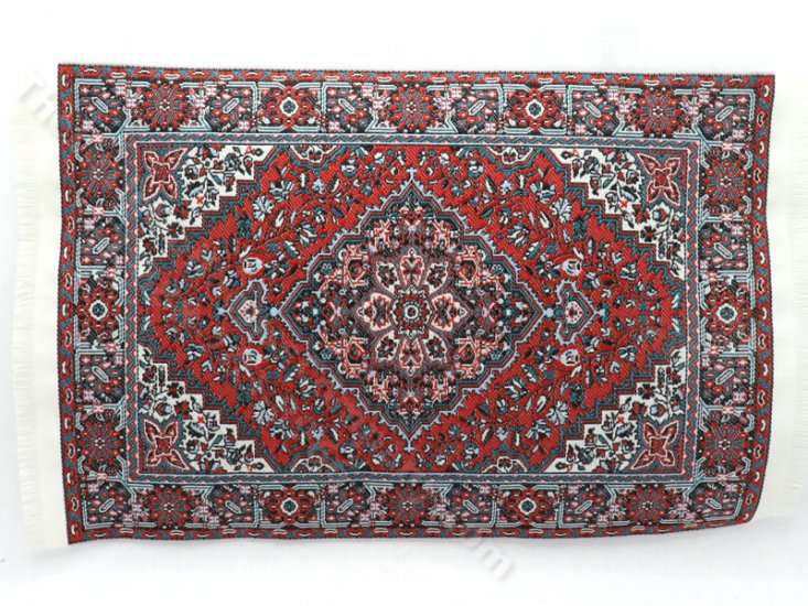 (image for) Dollhouse Miniature Red Oriental Style Carpet