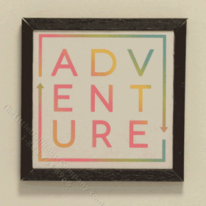 (image for) Miniature Square 'Adventure' Print on Wood Panel