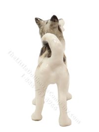 (image for) Miniature Porcelain Husky Dog Figurine for Dollhouses