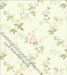 (image for) Cottage Rose Vine Pattern Miniature Wallpaper for Dollhouses