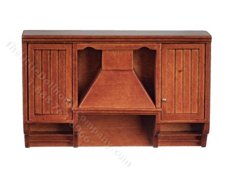 (image for) Miniature Walnut Range Hood for Dollhouses