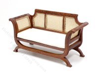 (image for) Miniature Caned Walnut Sofa for Dollhouses