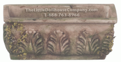 (image for) Miniature Brown Flower Box With Moss Planter for Dollhouses