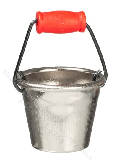 (image for) Miniature Metal Bucket with Red Handle