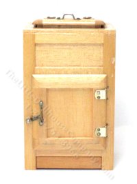 (image for) As-Is Vintage Dollhouse Miniature Oak Ice Box