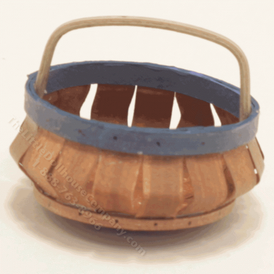 (image for) Miniature Round Basket with Blue Accent