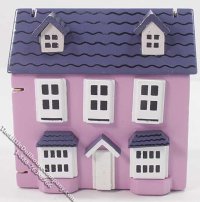 (image for) 1/144 Front/Top Opening Pink/Lavender Assembled Dollhouse