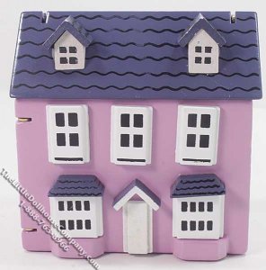 (image for) 1/144 Front/Top Opening Pink/Lavender Assembled Dollhouse