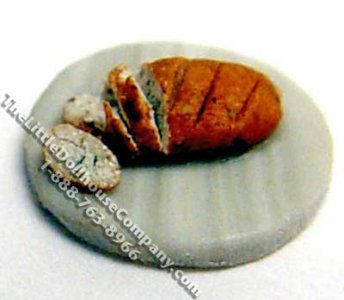 (image for) Dollhouse Scale Model 1:48 Wheat Loaf on Cutting Board