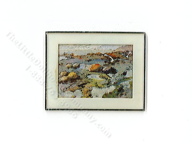 (image for) Miniature Framed Print of Beach for Dollhouses