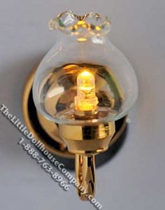 (image for) Miniature Battery Operated Clear Globe Wooster Street Sconce