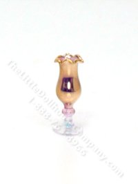 (image for) Miniature Iridescent Stemmed Glass Vase