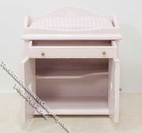 (image for) Miniature Three Piece Pink Nursery Set for Dollhouses