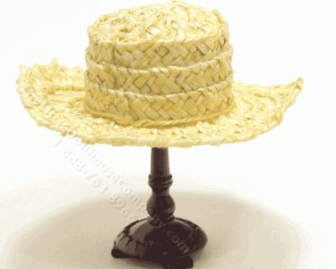 (image for) Miniature Round Straw Hat With Flat Top