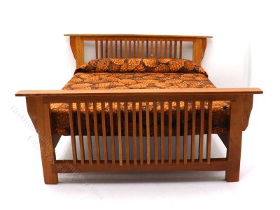 (image for) Miniature Walnut Handdresed Double Bed
