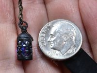 (image for) 1:48 Scale Miniature 3V Lantern Pendant Ceiling Light for Dollhouses - Black