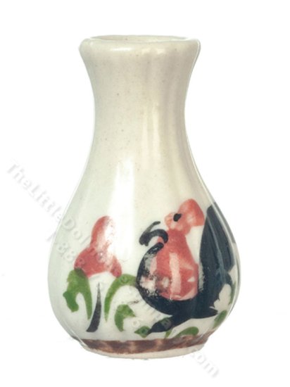 (image for) Miniature Ceramic Rooster Vase for Dollhouses
