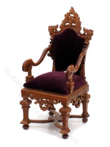 (image for) Miniature Tudor Armchair with Velvet Seat and Back