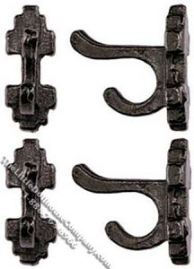(image for) Dollhouse Scale Model Pewter Wall Hooks (4/pk)